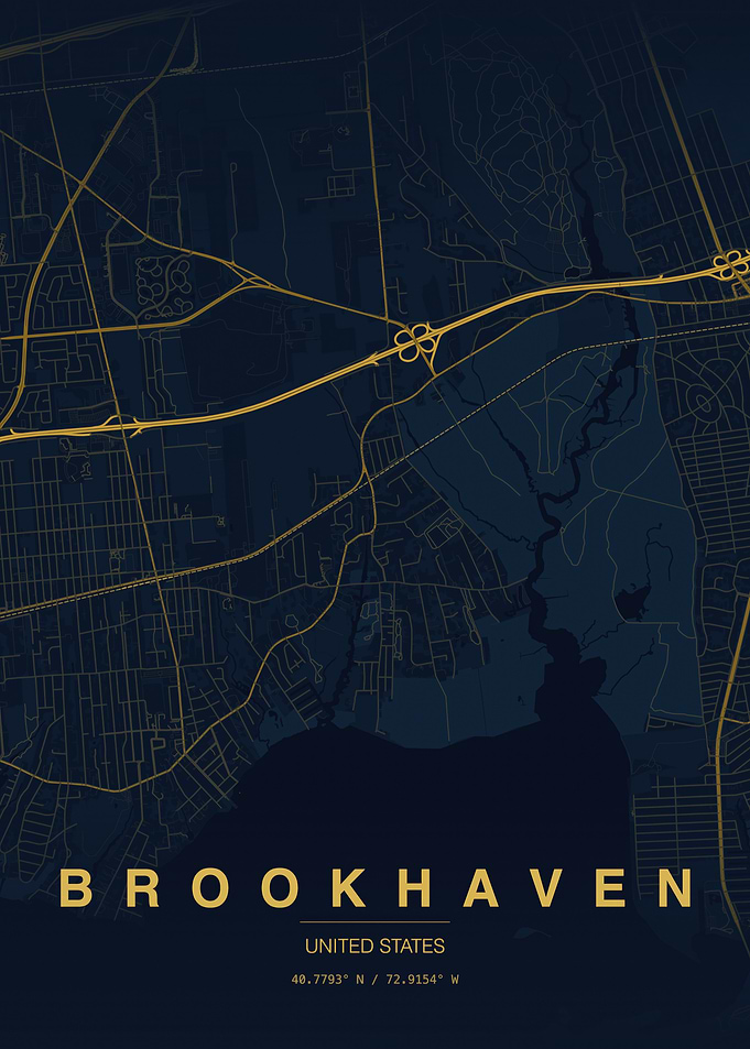 Brookhaven United States Map Poster