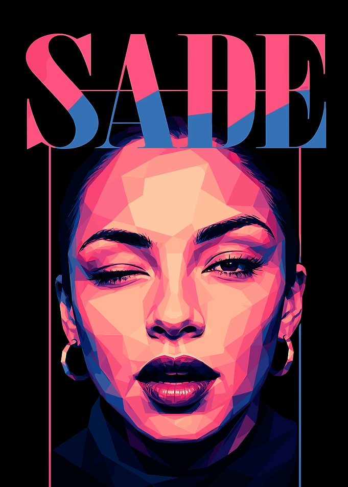 Sade Low Poly Portrait Art