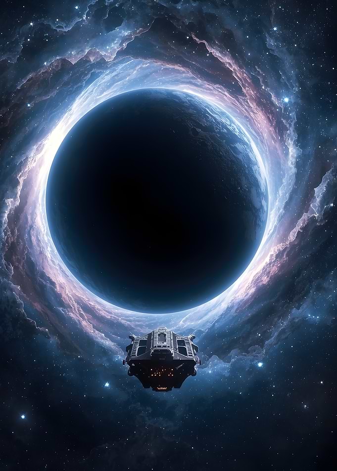 Spaceship Approaching a Massive Black Hole