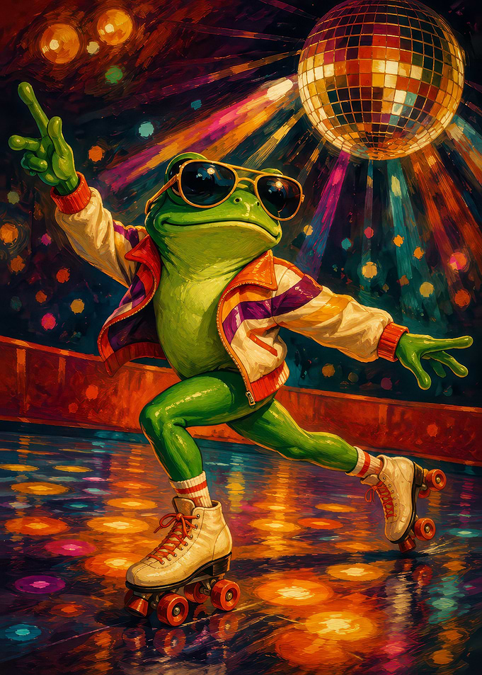 Cool Frog Roller Skating Disco