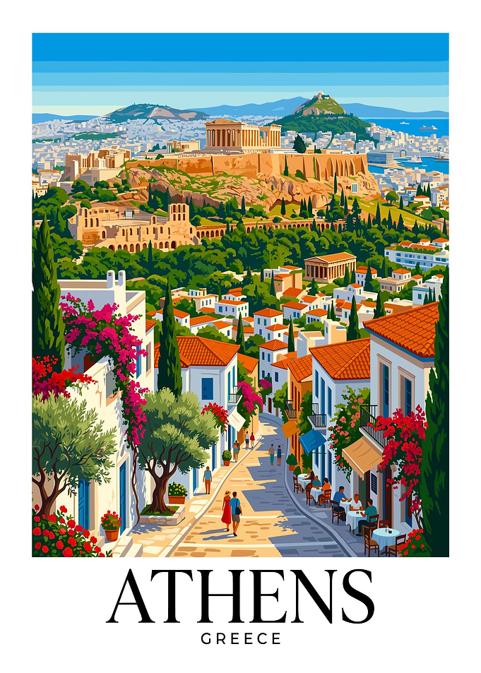 Athens Greece Travel Poster