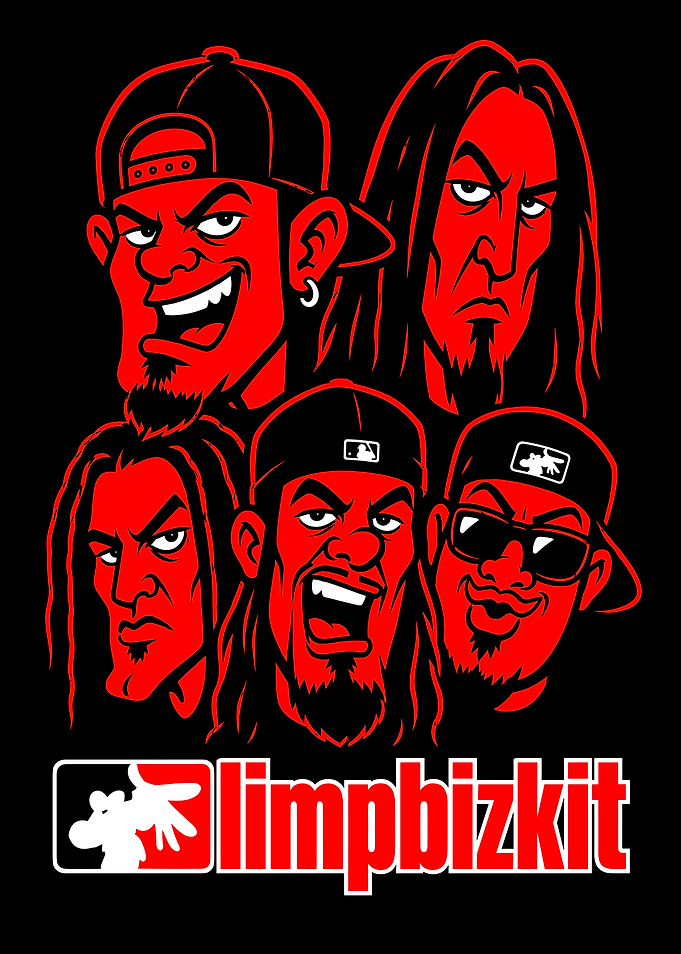 Limp Bizkit Band Caricature Illustration