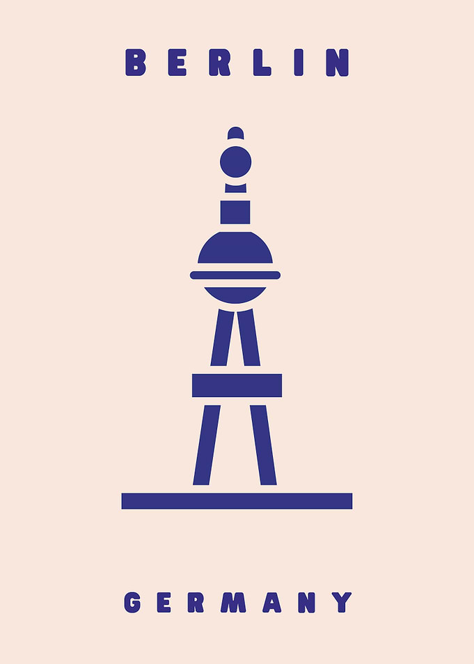 Minimalist Berlin TV Tower Poster