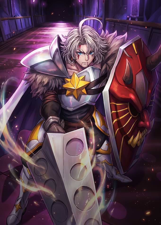 Anime Warrior with Oni Shield