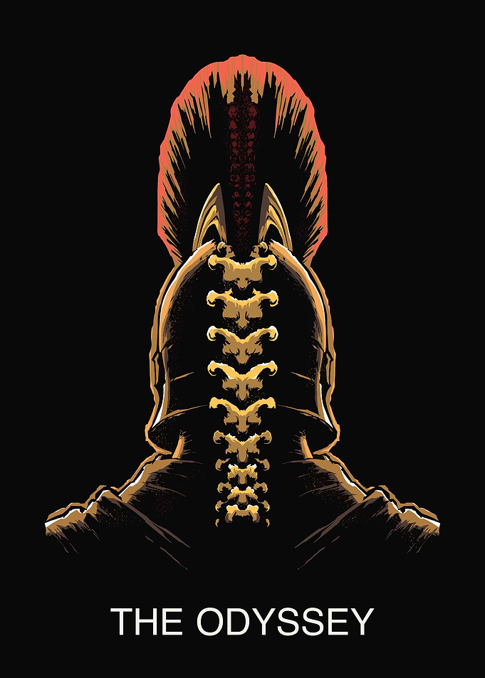 The Odyssey Spartan Helmet Illustration