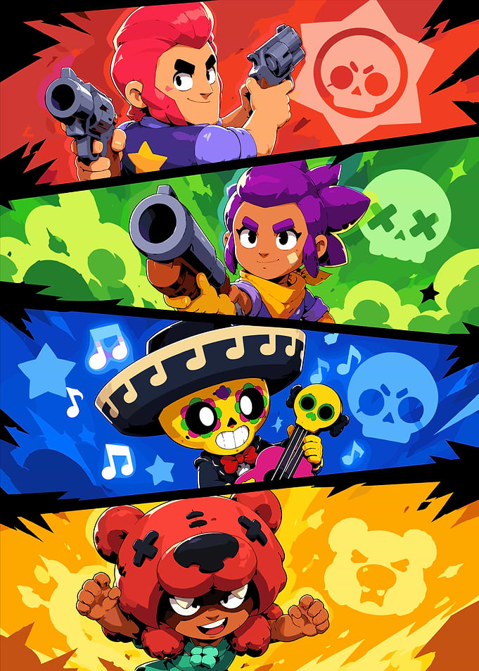 Brawl Stars Character Collage Poster