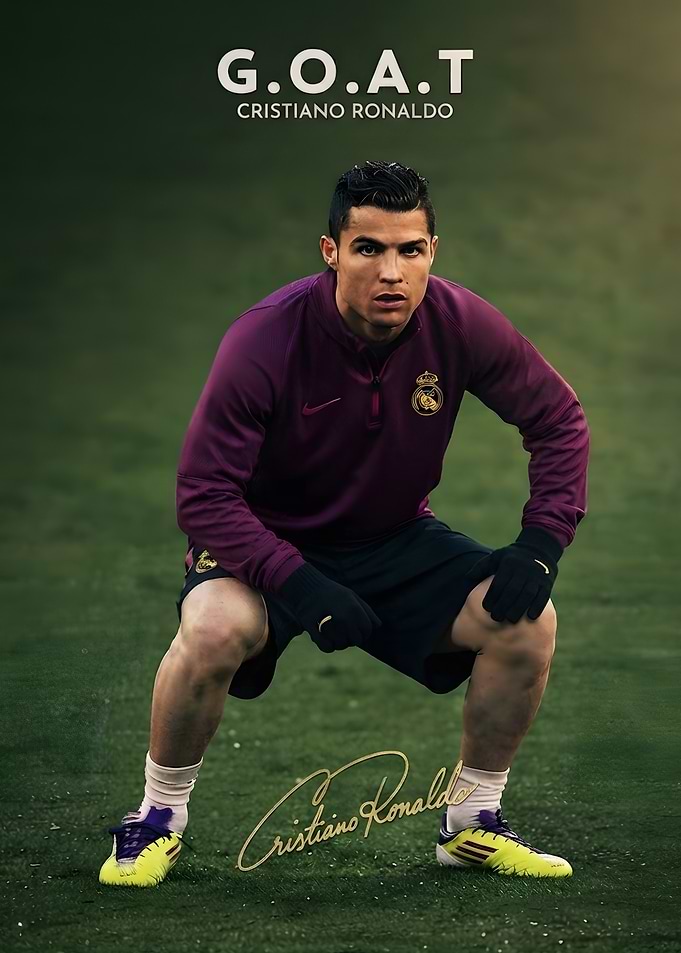 Cristiano Ronaldo G.O.A.T. Soccer Poster