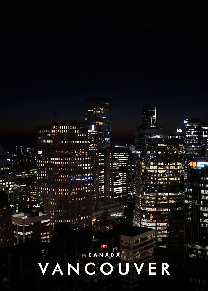 Vancouver City Skyline at Night
