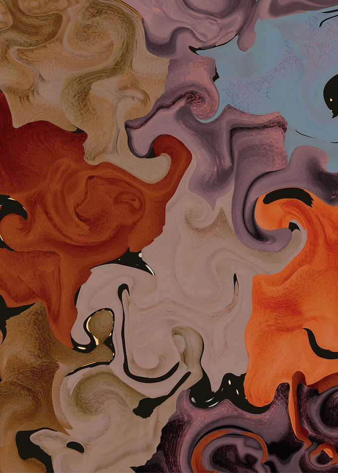 Abstract Swirling Earth Tone Patterns