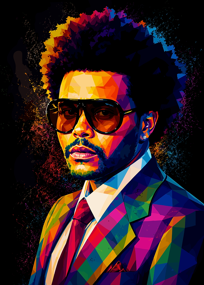 The Weeknd Low Poly Portrait