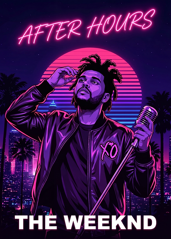 The Weeknd After Hours Synthwave Poster