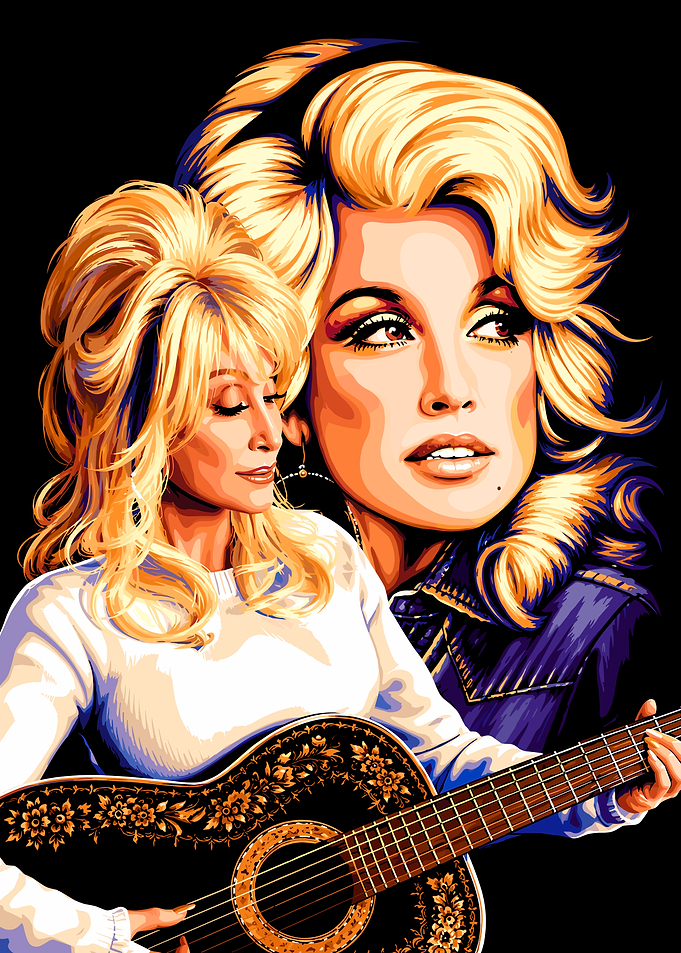 Dolly Parton Portrait with Guitar