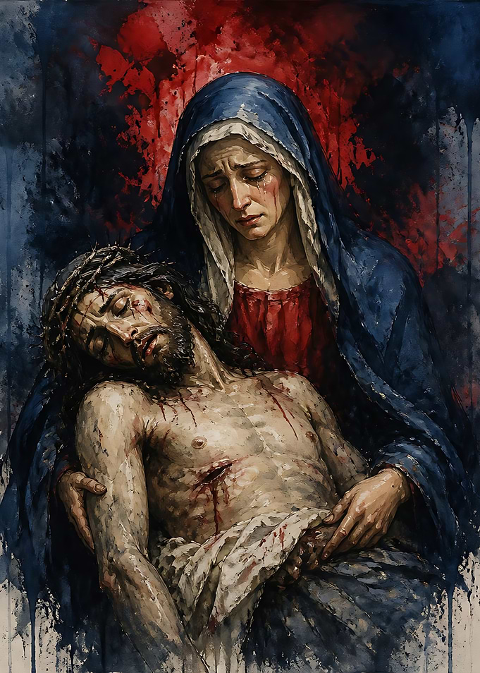 The Pieta Religious Oil Painting
