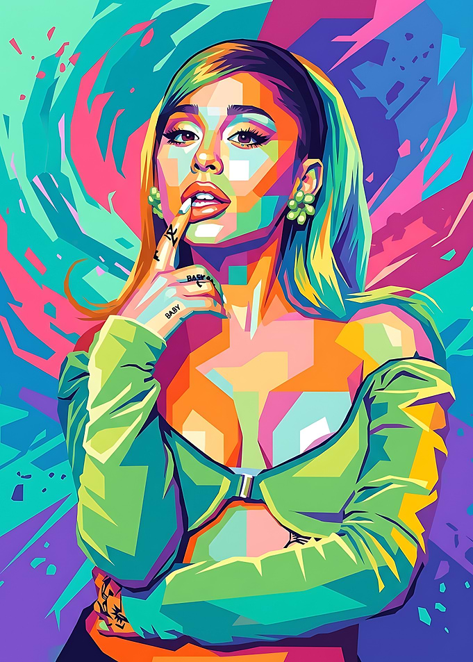 Ariana Grande Pop Art Portrait