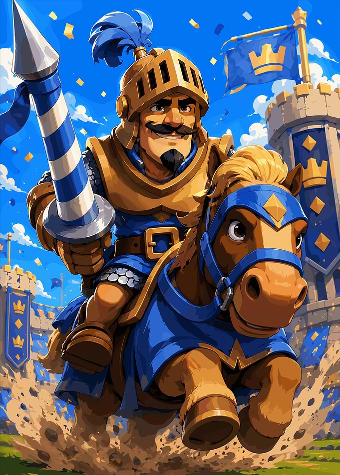 Clash Royale Prince Charging Into Battle