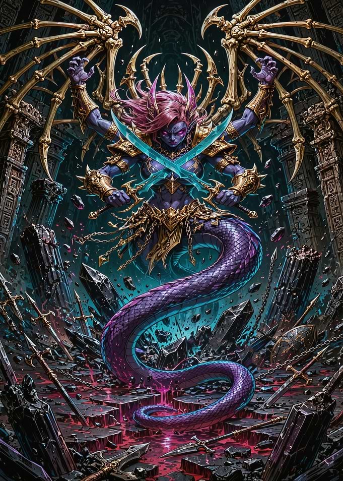 Four-Armed Serpent Demon Warrior