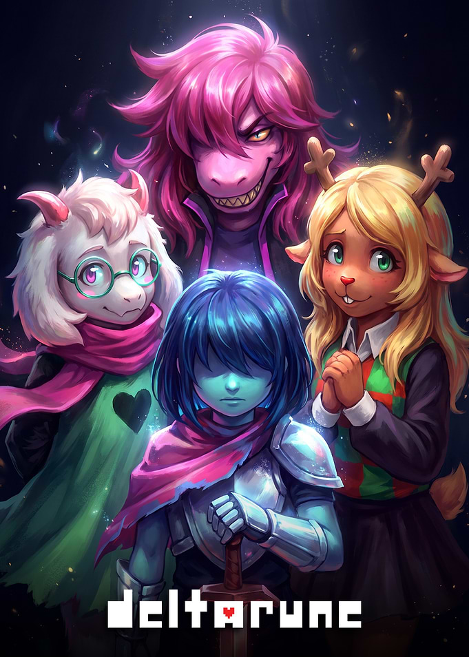 Deltarune Main Characters Group Portrait
