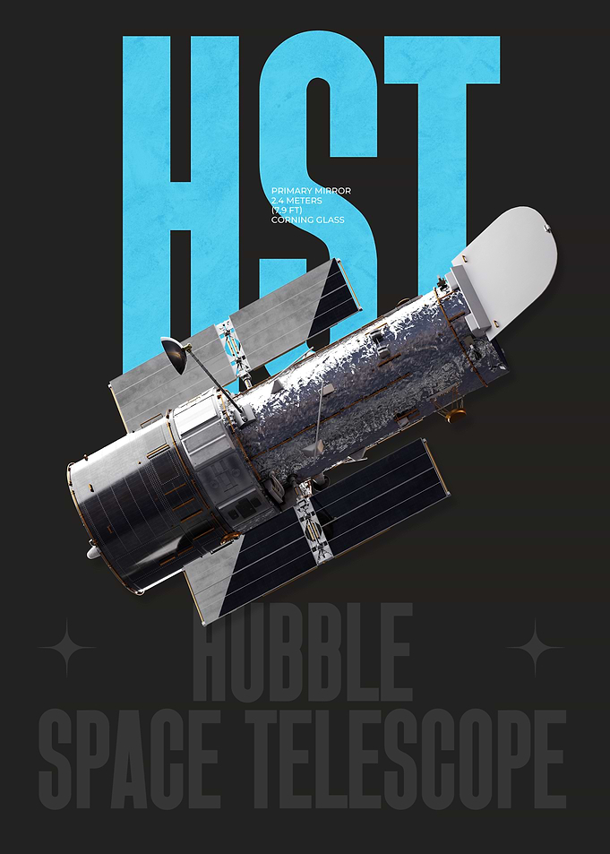 Hubble Space Telescope Minimalist Poster