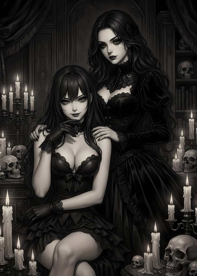 Gothic Sisters Anime Girls