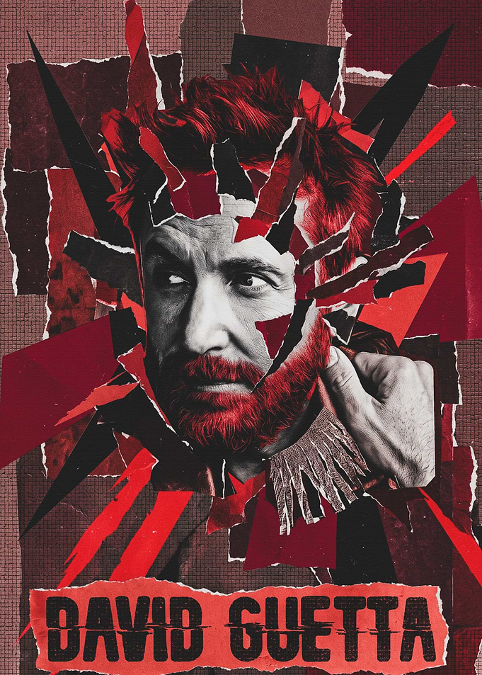David Guetta Torn Paper Poster