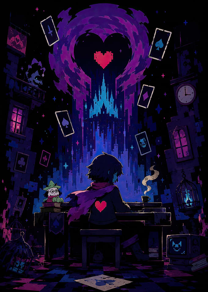 Deltarune Kris Playing Piano Fan Art