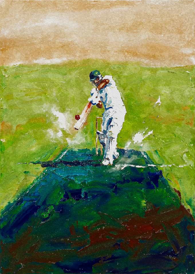 Impressionist Cricket Match Painting