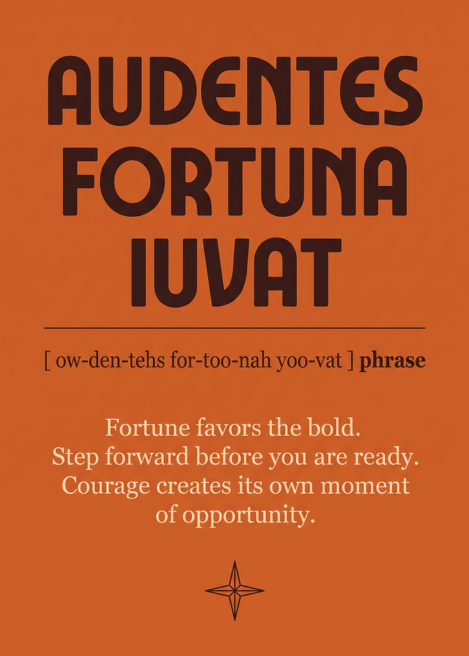 Audentes Fortuna Iuvat Inspirational Poster