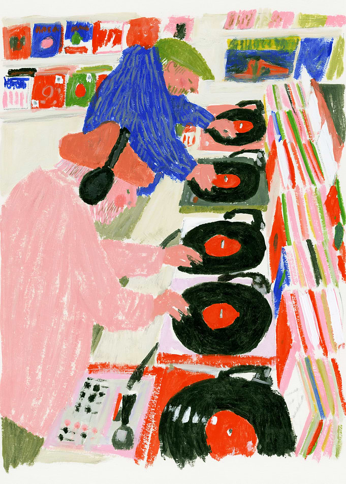 DJs Mixing Vinyl Records