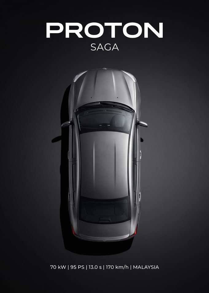 Proton Saga Top View Poster