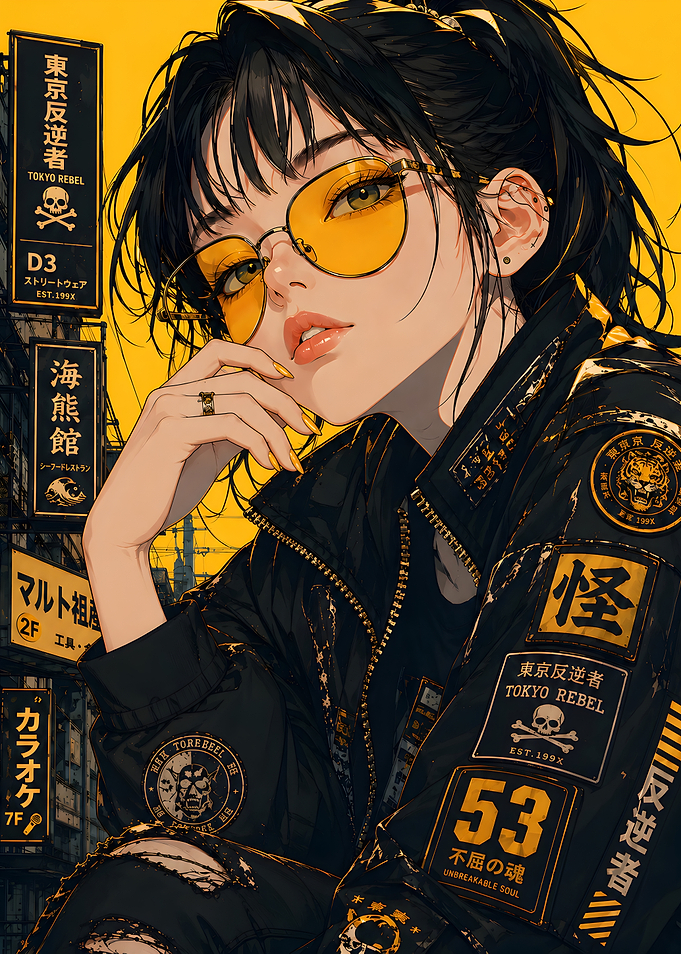 Tokyo Rebel Streetwear Anime Girl Poster