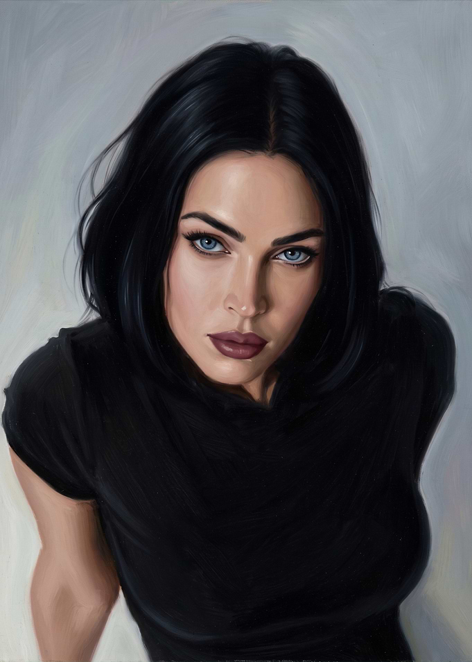 Portrait of Megan Fox painting