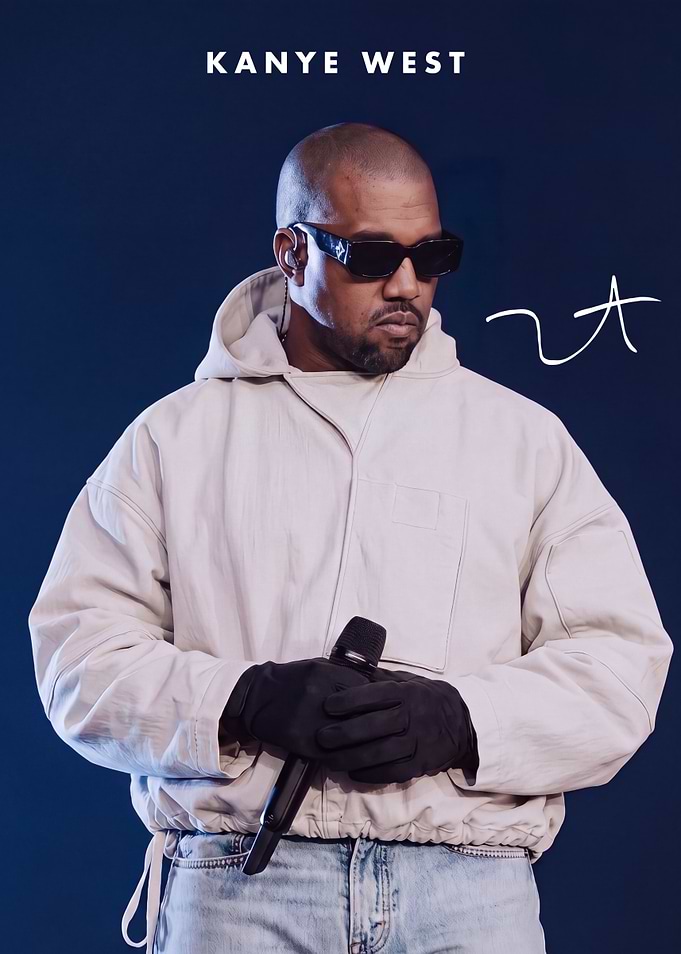 Kanye West Performing in Beige Jacket