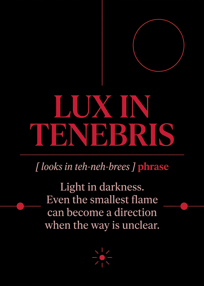 Lux in Tenebris Inspirational Poster
