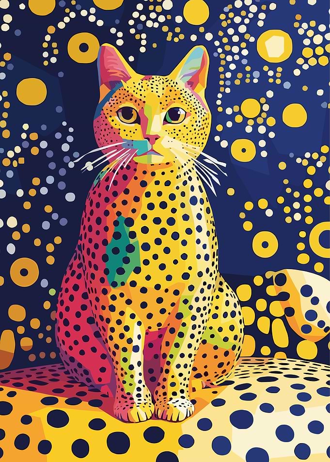 Pop Art Spotted Cat Portrait