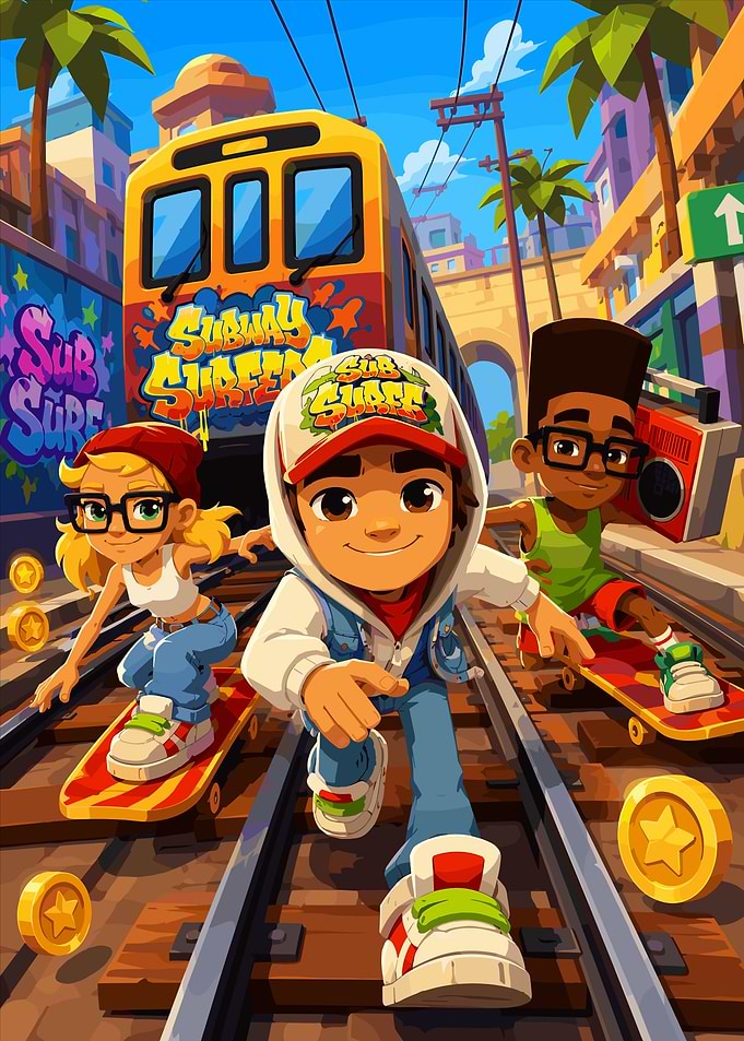 Subway Surfers Game Characters Running