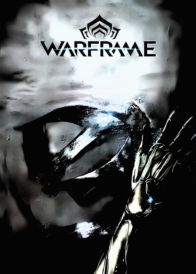 Warframe Logo and Robotic Hand Poster