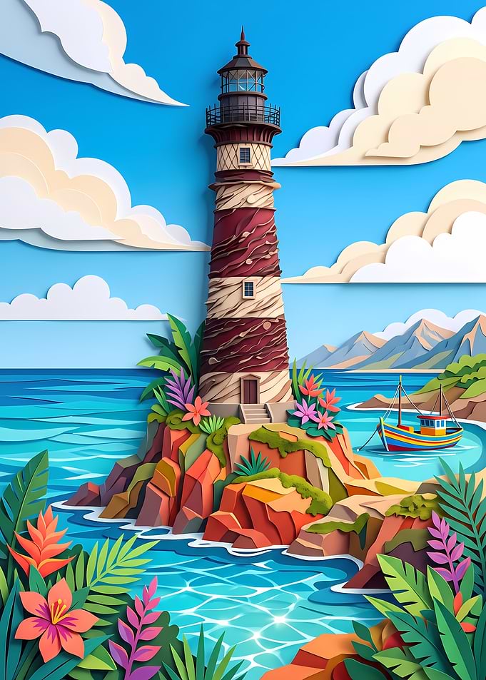 Tropical Lighthouse Art