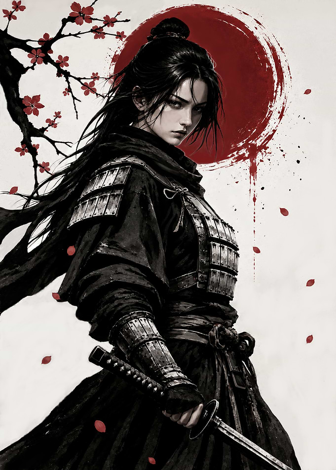 Female Samurai Warrior with Katana