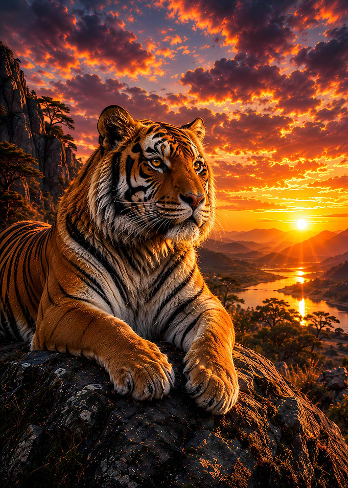 Majestic Tiger at Sunset