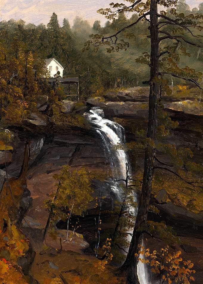 Kauterskill Falls Landscape Painting by Sanford Robinson Gifford