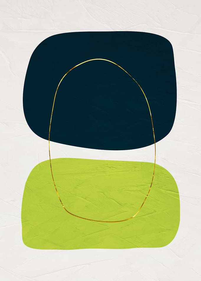 Minimalist Abstract Shapes with Gold Outline