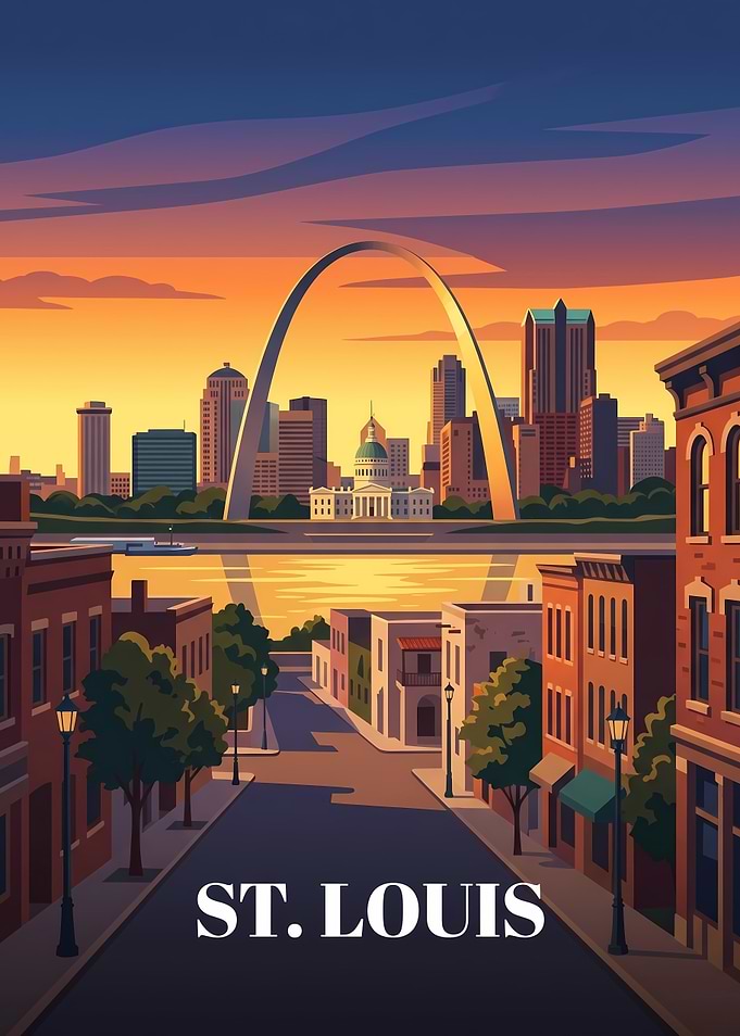 St. Louis Gateway Arch Sunset Poster