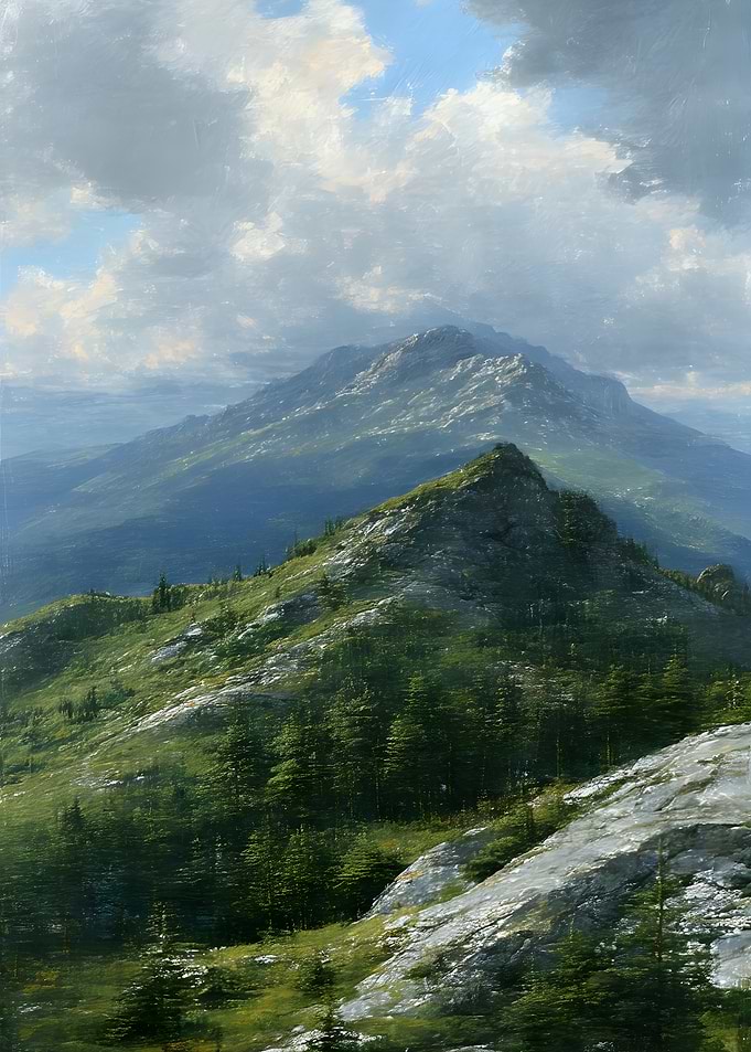 Majestic Mountain Landscape Painting