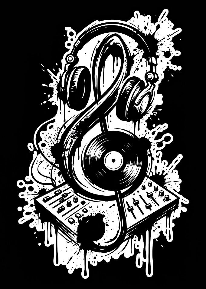 Music Treble Clef DJ Art