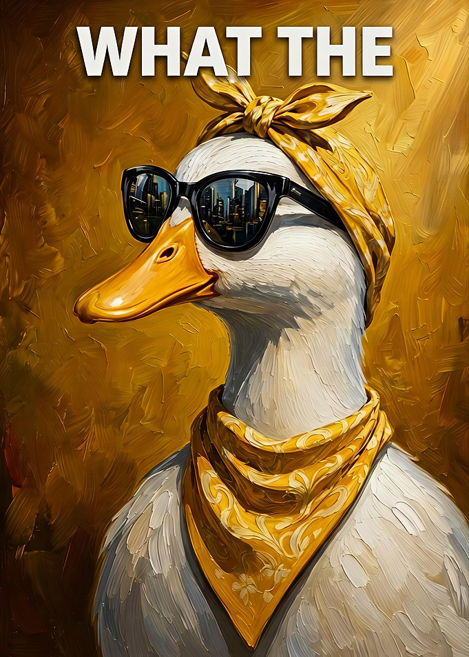 Stylish Duck with Yellow Bandana