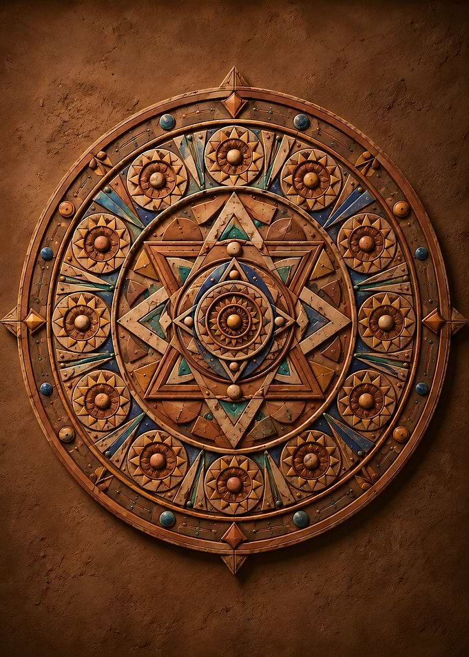 Intricate Wooden Geometric Mandala Wall Art
