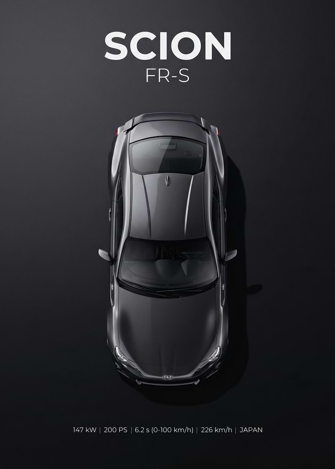 Minimalist Scion FR-S Top View Poster