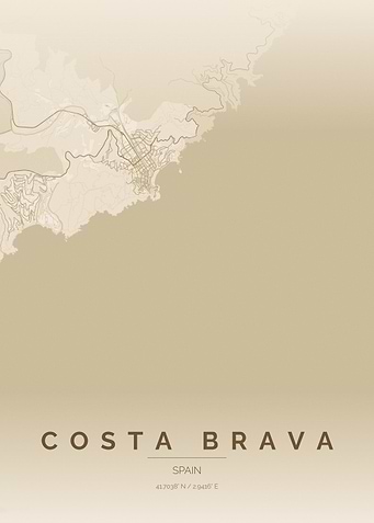 Costa Brava Spain Minimalist Map Poster