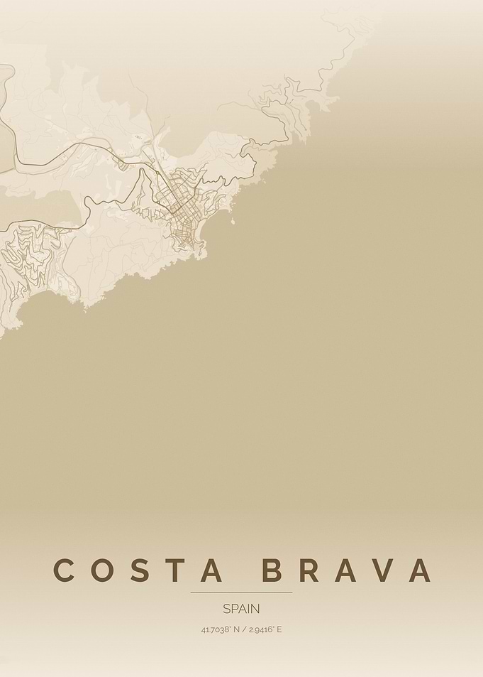 Costa Brava Spain Minimalist Map Poster