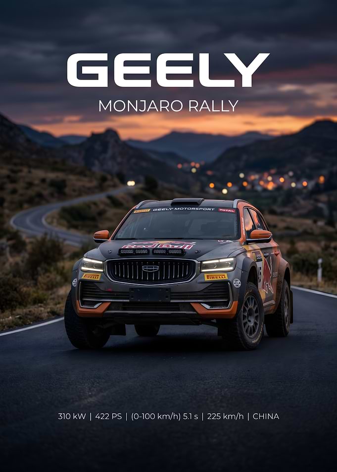 Geely Monjaro Rally Car Poster